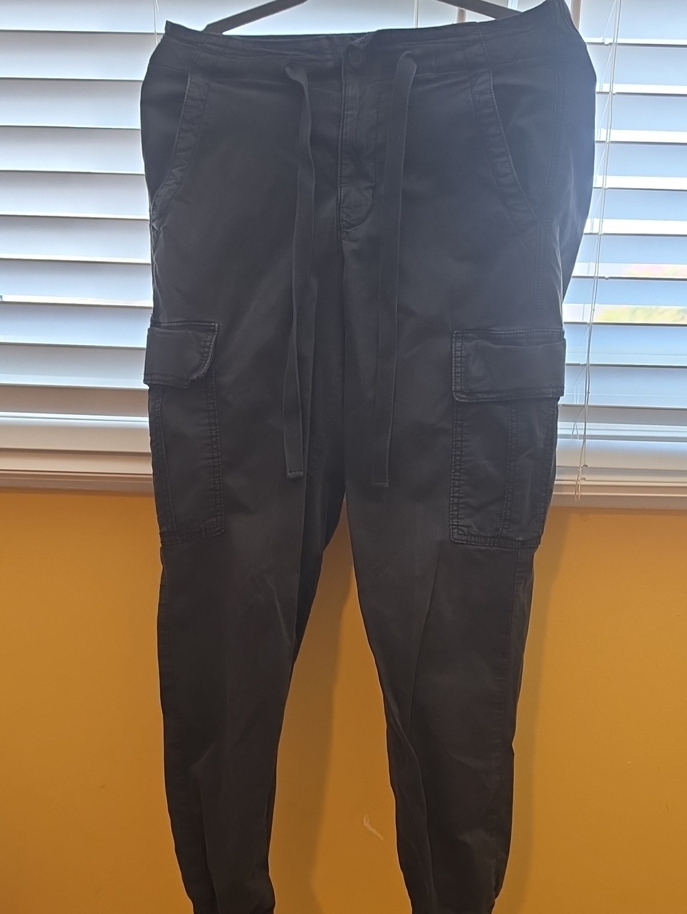 American Eagle Outfitters Black Cargo Joggers with Drawstring